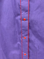 New Women’s White Horse Purple Red Long Sleeve Pearl Snap Small LL-72
