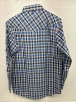 New Men’s Champion Western Purple Plaid Long Sleeve Peal Snap 15 Medium M-44