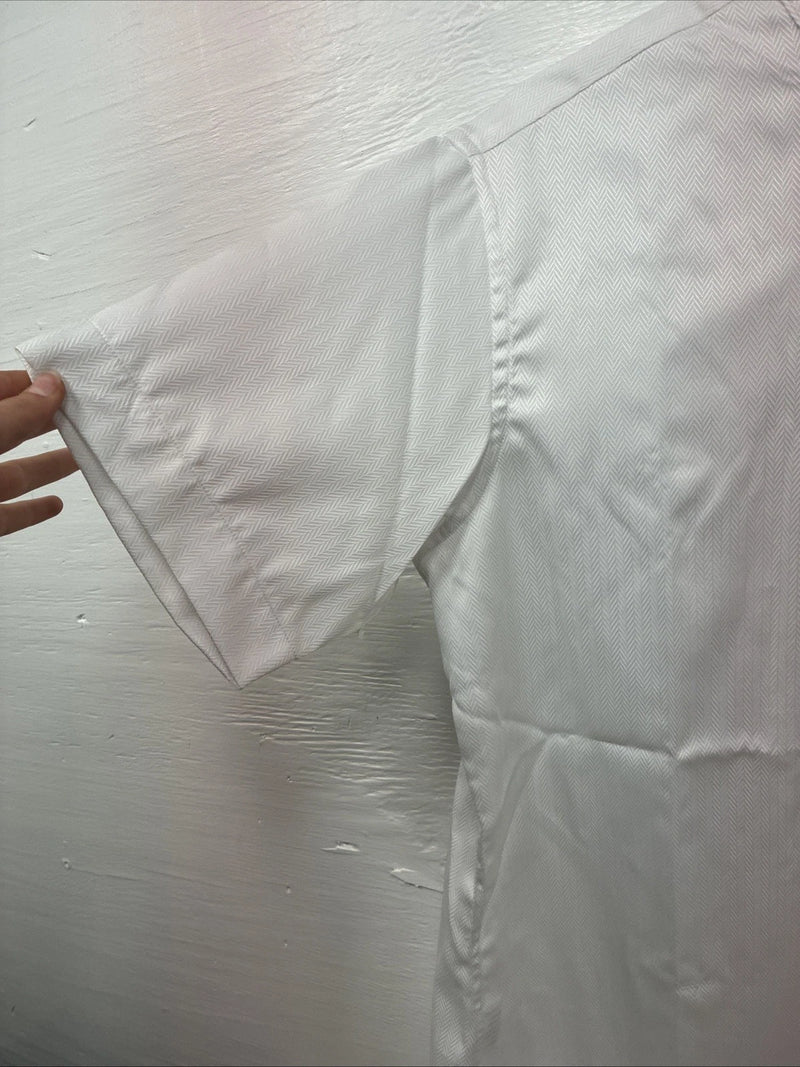 New Women’s Royal Highness White Designed Short Sleeve English Shirt 40 DD-34