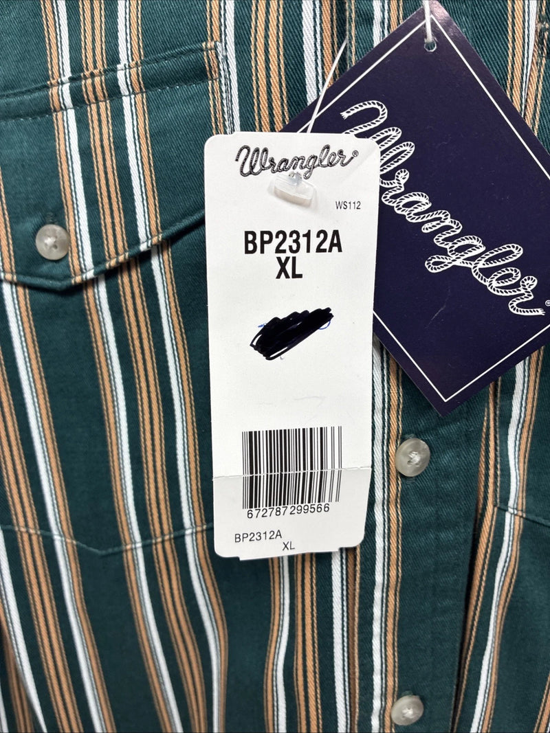 New Kids Wrangler Green Stripe Long Sleeve Button Up XL CC-89