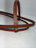 New Leather Trainer Dark Oil Browband Headstall Silver Buckles S-60