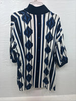 New Men’s Panhandle White Blue Western Shorts Sleeve Polo Shirt Large V-91