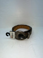 New Black Genuine Leather Nocona Silver Pendent 28” Belt #715 Z-175