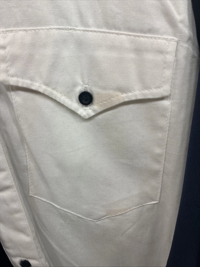 New Men’s Cowboy Threads Blue White Long Sleeve Button Up Large V-80