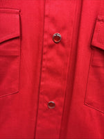 New Men’s White Horse Western Red Long Sleeve Pearl Snap Medium V-13  