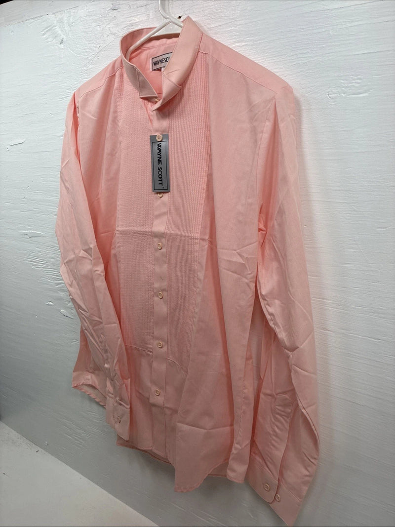 New Men’s Wayne Scott Pink Under Tux Shirt Long Sleeve Button Up Medium R-51