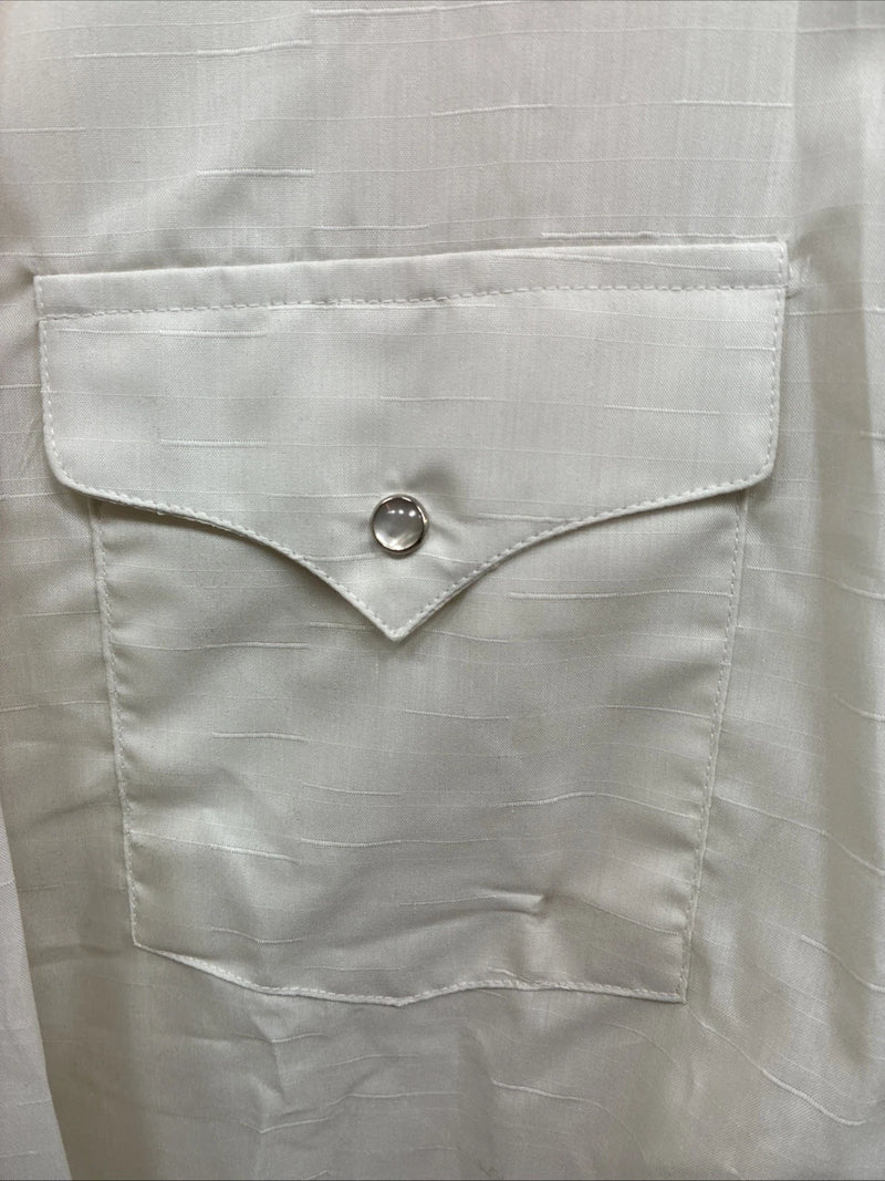 New Men’s Panhandle Off White Long Sleeve Pearl Snap XL J-34