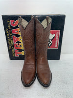 New Men’s Brown Texas Brand Cowboy Boots. 5111 8.5 8 1/2 D. 3-129