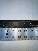New Black Genuine Leather Stitched 18” Belt #1135 NN-77
