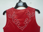 New Women’s Red 1849 Authentic Ranchwear Cut Off Zip Up Vest XS #77872 3B-69