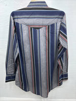 New Men’s ELY Cattleman Multicolor Stripe Long Sleeve Button Up 16 Large Q-35