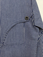 New Kids Denver Blue Stripe Long Sleeve Button Up Size 8 DD-135