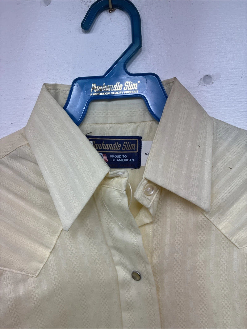 New Women’s Panhandle Slim Yellow Long Sleeve Pearl Snap Size 8 KK-63 