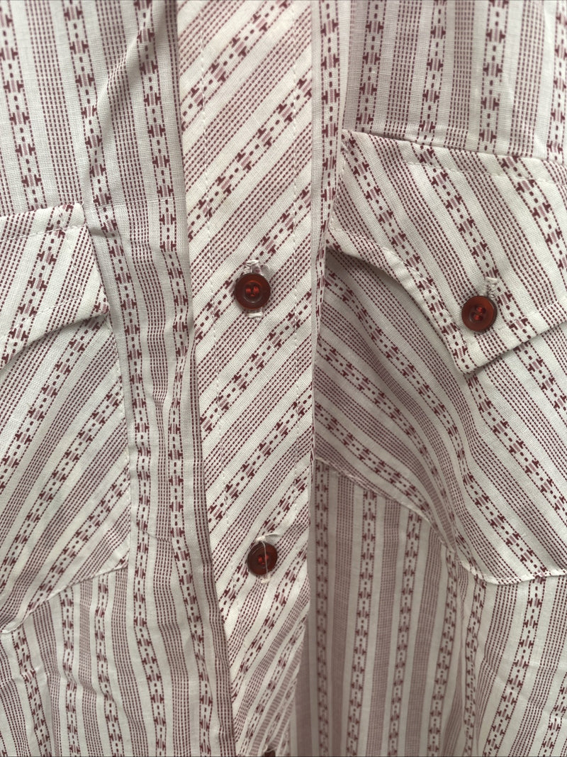 New Men’s Dickson Jenkins White Red Short Sleeve Button Up 14.5 Small B-128
