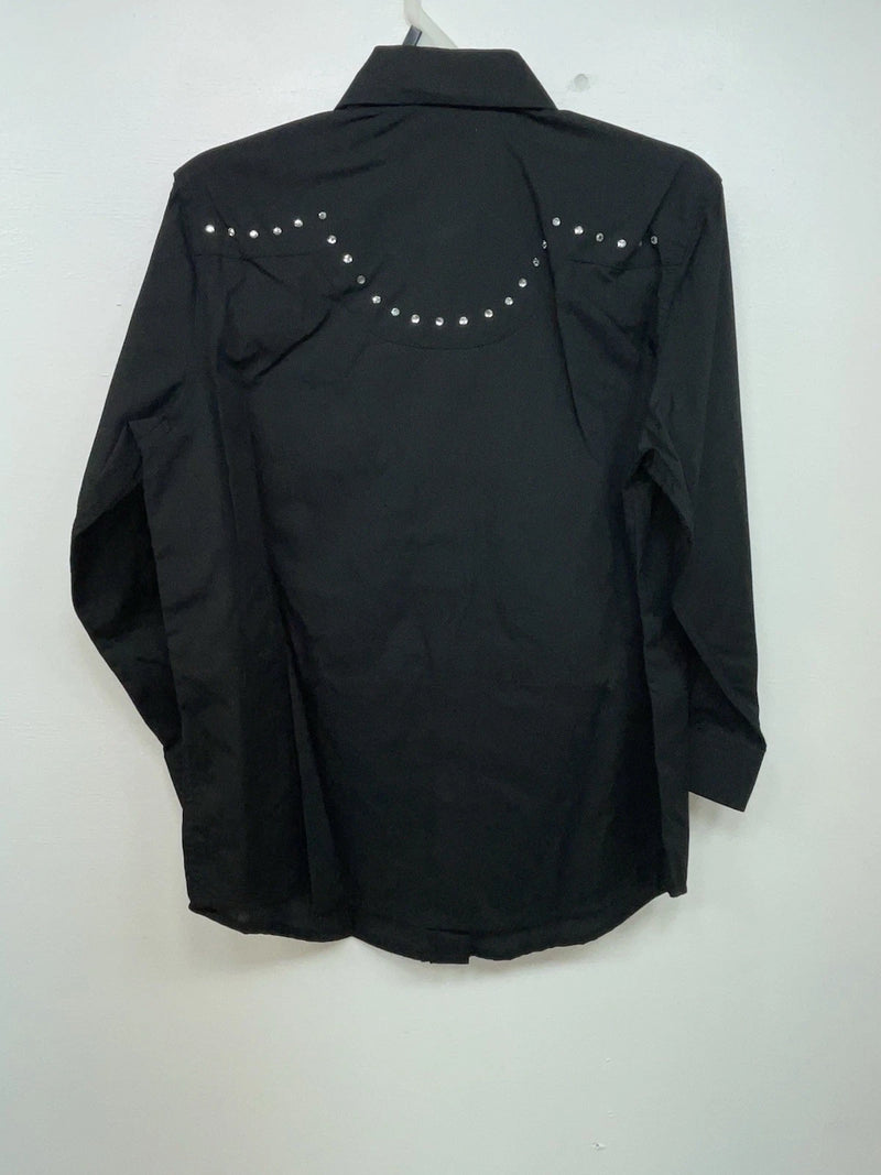 New Women’s Black White House Long Sleeve Button Up Shirt M #94770 3B-92