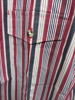 New Kids ELY Classic Red Stripe Long Sleeve Pearl Snap Medium CC-80