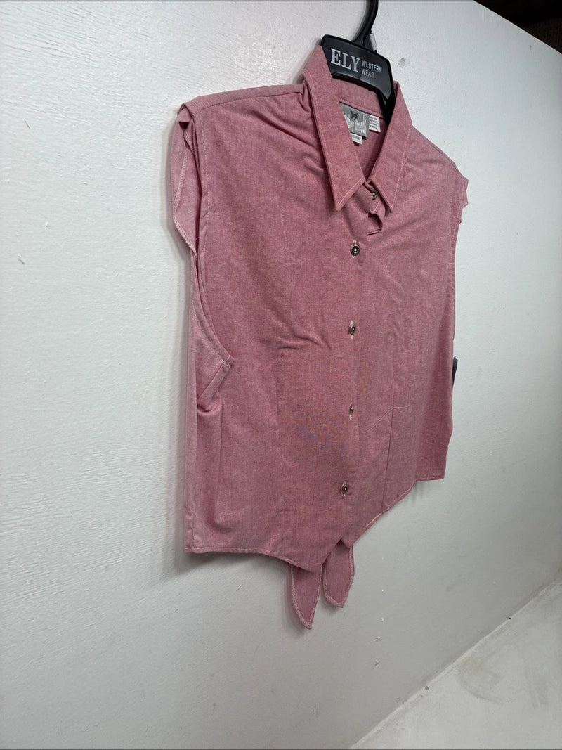 New Women’s Cowboy Threads Pink Short Sleeve Button  Up Size Medium MM-85