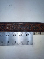 New Black Genuine Leather Nocona Bling And Tooled 46” Belt #M2498267 NN-137