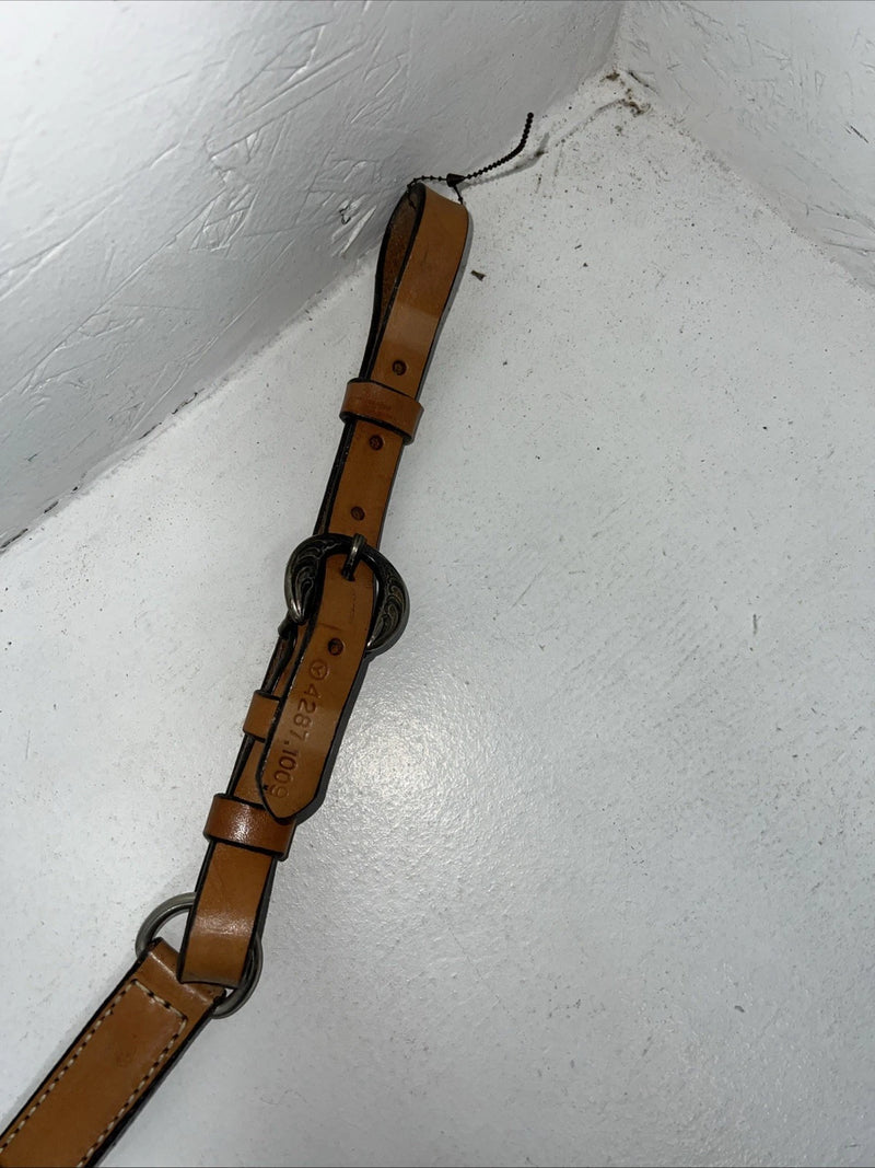 New Leather Circle Y Breast Collar With Bronze Metal Plates. #4287,1009 S-42