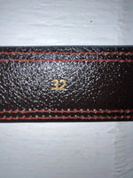 New Black Genuine Leather Red Stitching 32” Belt #9256 JJ-54
