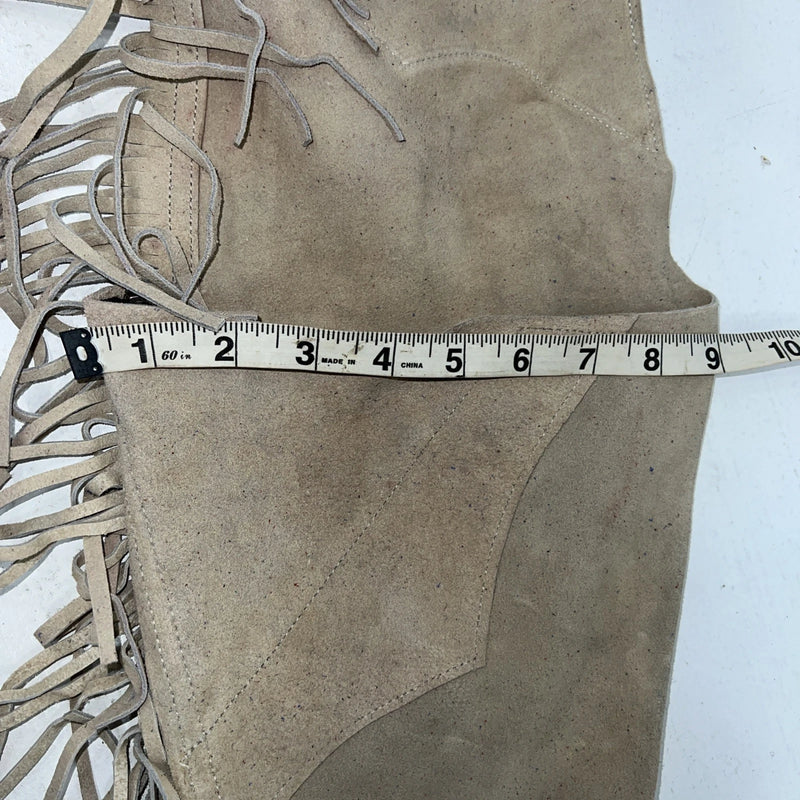 NOS Tan Show Chaps With Fringe Adjustable Waist 37” I-72