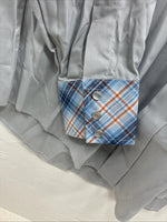 New Kids Champion Western Gray Plaid Long Sleeve Pearl Snap Size 18 CC-107