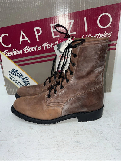 New Women’s Brown Lace Up Capezio Cowboy Boots. L 549 7.5 7 1/2 M. 17-63