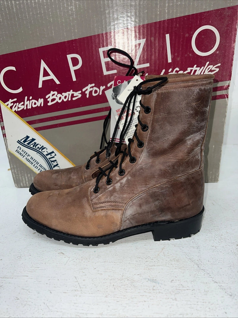 New Women’s Brown Lace Up Capezio Cowboy Boots. L 549 7.5 7 1/2 M. 17-63