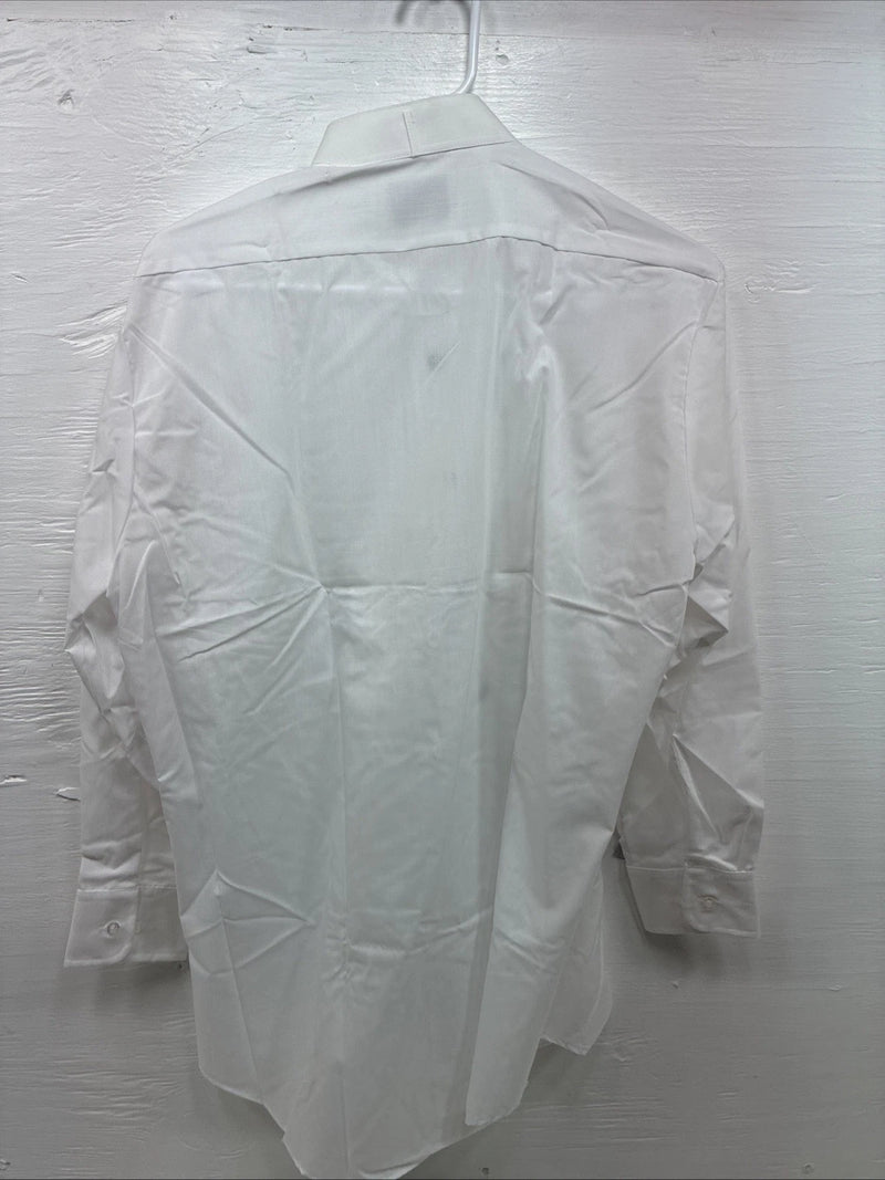 New Classix White Long Sleeve Button Up English Shirt Medium X-91