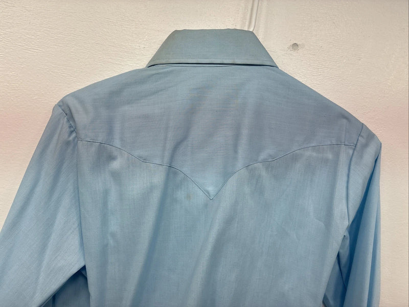 New Women’s Panhandle Slim Blue Long Sleeve Pearl Snap 14 Medium II-72