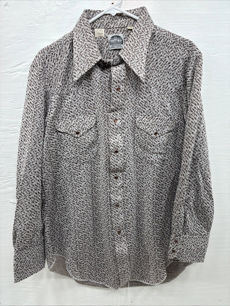 New Men’s Miller Brown Designed Long Sleeve Pearl Snap 17 X 33 XL T-6