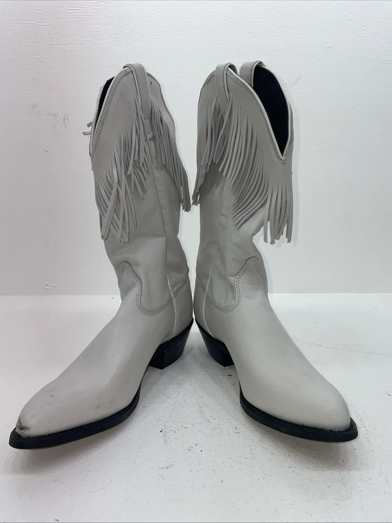 New Women’s White With Fringe Capezio Cowboy Boots. L 697 8 M. 16-47