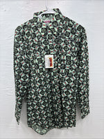 New Mens Denver Green Design Long Sleeve Pearl Snap 14.5 Small AA-81