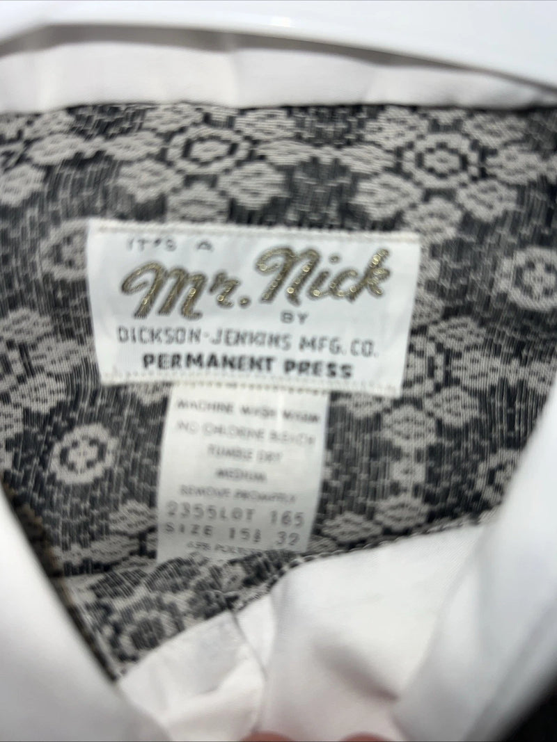 New Men’s Gray Mr.nick Button Up Long Sleeve Shirt 15.5x32 M I-57