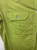 New Women’s Gordon James Green Short Sleeve Button Up Small LL-19