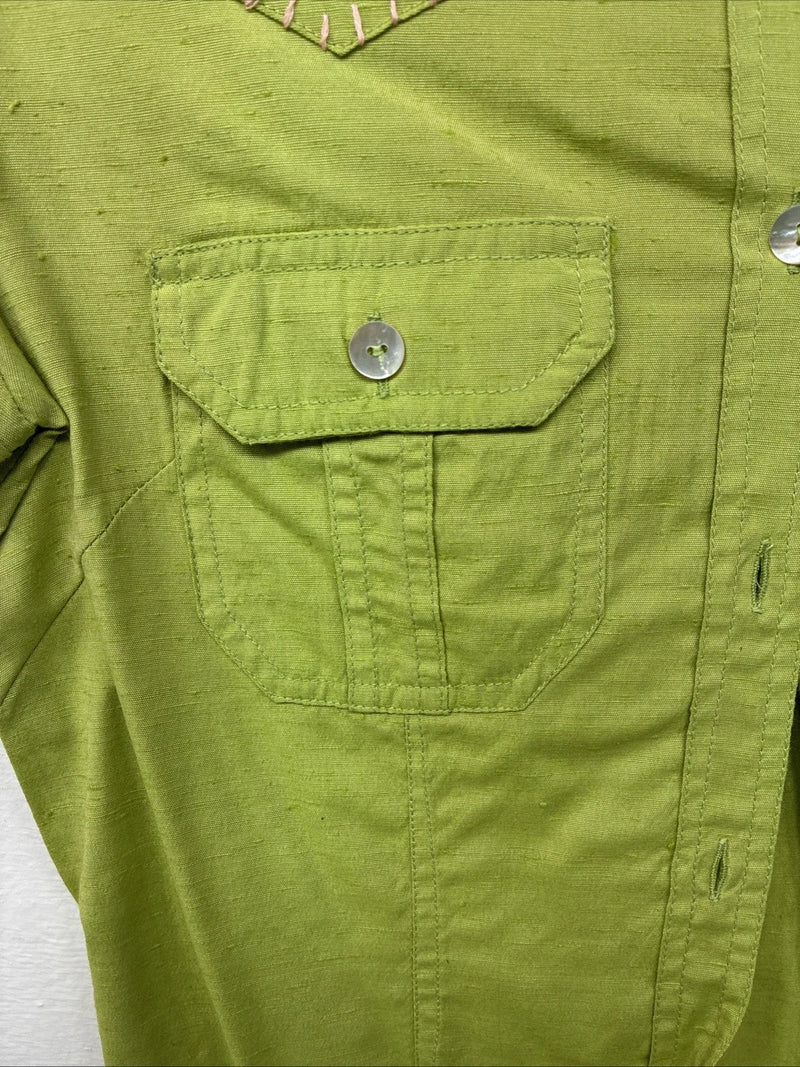 New Women’s Gordon James Green Short Sleeve Button Up Small LL-19