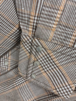 New Men’s Champion Western Brown Plaid Long Sleeve Pearl Snap 16 Large M-86