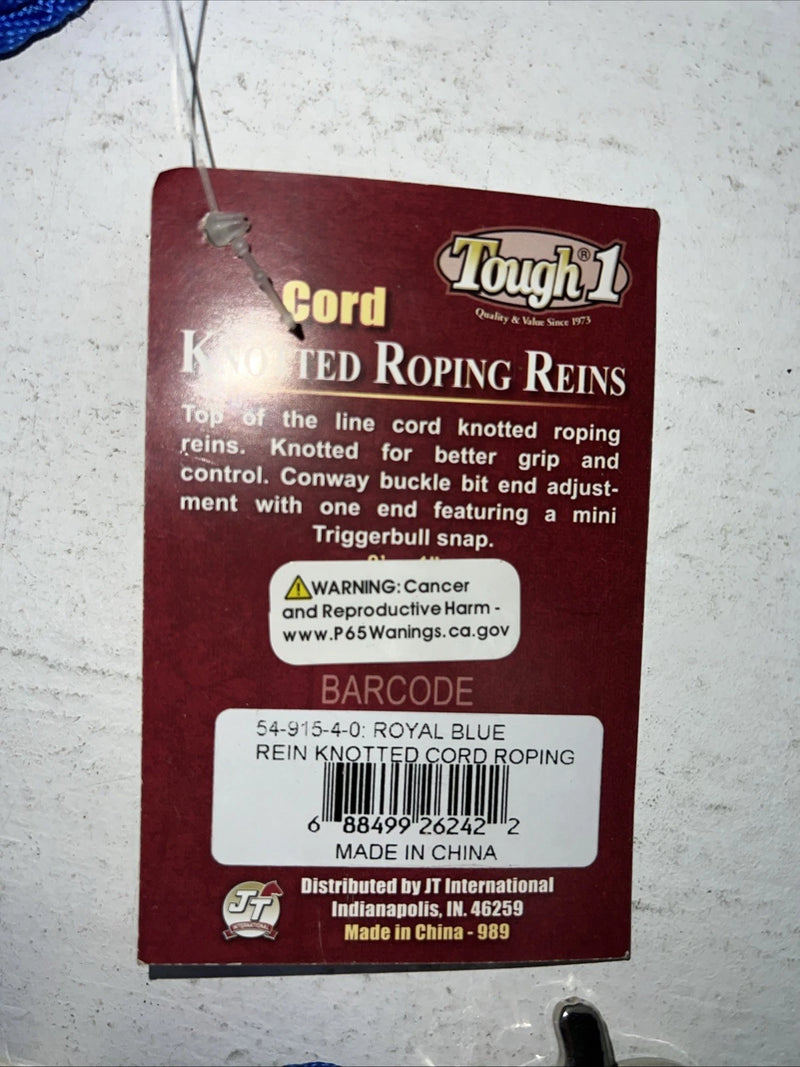 New Tough 1 Blue Nylon Braided Reins #54-915 Y-17