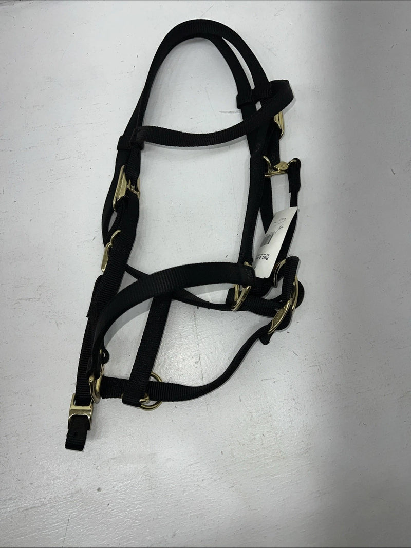 New Fabtron Black Nylon Halter/Bridle Trail Combo With Split Reins #NP54-5 W-43
