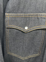 New Men’s ELY Cattleman Dark Jean Design Long Sleeve Pearl Snap Shirt 2XL H-21