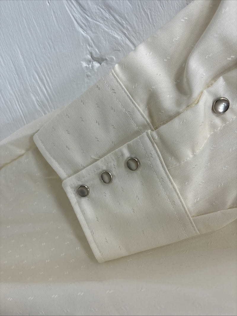 New Men’s Panhandle Slim Off White Long Sleeve Pearl Snap 18 X 34 2XL M-77