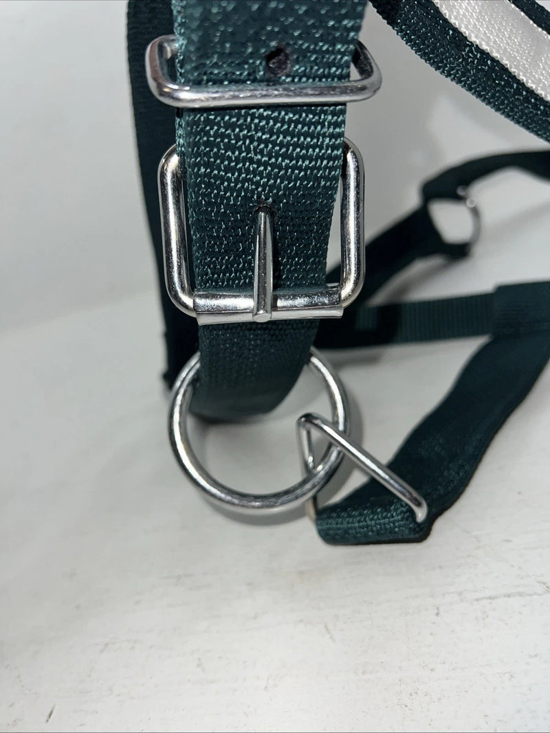 New Tough 1 Green White Nylon Deluxe Draft Halter #50-9575 W-36