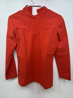 New H Bar C Orange Long Sleeve Half Zip Up Shirt Size Small TT-49