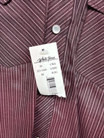 New Kids White Horse Purple Stripe Long Sleeve Pearl Snap Medium DD-73 