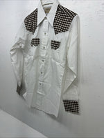 New Men’s White DEE-CEE western Wear Shirt Pearl Snap. 15 X 33 Medium A-178