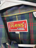New Men’s ELY Plains Green Plaid Long Sleeve Pearl Snap 15.5 X 32 Medium R-36