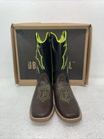 New Youth Brown DBL Barrel Cowboy Boots. 4475802 5. 2-99
