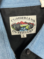 New Women’s Cumberland Blue Design Sleeveless Pearl Snap Large TT-14