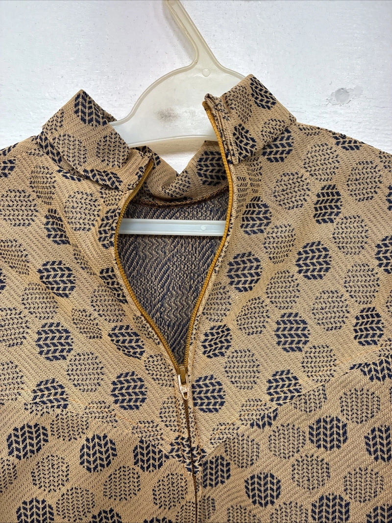 New Women’s Panhandle Slim Gold Blue Long Sleeve Zip Up Shirt Size 10 TT-80