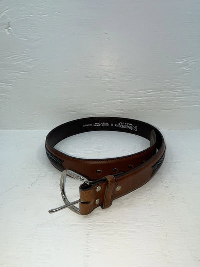 New Brown Genuine Leather Nocona Weaved 32” Belt #N2479002 JJ-35